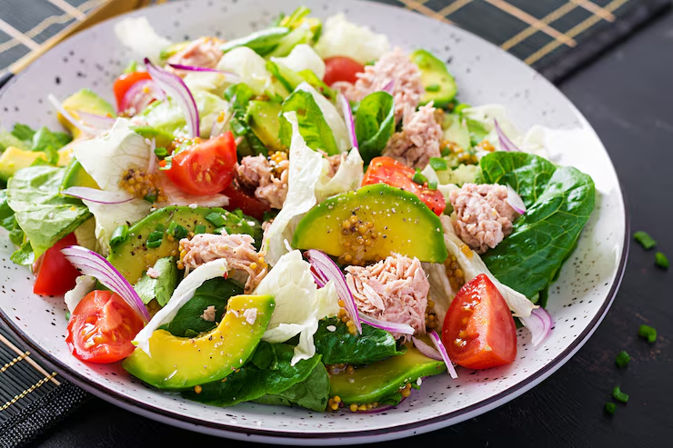 High-Protein Cottage Cheese & Avocado Tuna Salad