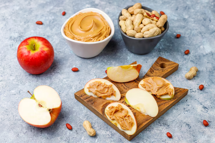 Apple Slices with Natural Peanut Butter