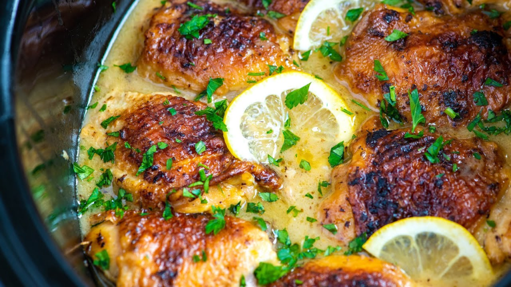 Crockpot Lemon Garlic Chicken