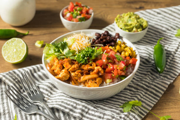 Slow Cooker Healthy Chicken Burrito Bowls
